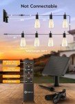 Brightown Outdoor Solar String Lights Waterproof 58FT with 25 Shatterproof ST38 LED Bulbs, 2700K Solar String Lights with Remote, Solar String Lights for Outside, Camping, Yard, Party Decor