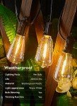 Brightown Outdoor Solar String Lights Waterproof 58FT with 25 Shatterproof ST38 LED Bulbs, 2700K Solar String Lights with Remote, Solar String Lights for Outside, Camping, Yard, Party Decor