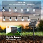 2 Pack Solar Lights Outdoor Waterproof, Total 72ft 120 LEDs Crystal Globe Lights with 8 Modes, Solar String Lights for Outside, Patio Porch Garden Yard Christmas Wedding Party Decor (Warm White)