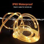 SINGCHUNGTE 2 Pack 33Ft Solar Rope Lights, LED Waterproof Solar Rope Light, Solar Rope Lights Outdoor, String Rope Lights for Patio, Pool and Christmas Tree Decorations (White Warm)