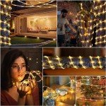 SINGCHUNGTE 2 Pack 33Ft Solar Rope Lights, LED Waterproof Solar Rope Light, Solar Rope Lights Outdoor, String Rope Lights for Patio, Pool and Christmas Tree Decorations (White Warm)