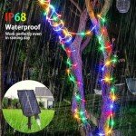Nazuwke 33FT Solar Rope Lights Outdoor Waterproof, 18 Colors Changing Fairy String Light USB & Solar Powered with Remote, 100 LEDs Multicolor Trampoline Light Rope Lighting for Outside Christmas Party