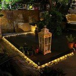 JMEXSUSS 2 Pack 100 LED Solar Rope Lights,33ft 8 Modes Solar Rope Lights Outdoor Waterproof LED Solar Powered Rope Tube for Trampoline,Fence,Gazebo,Yard,Walkway,Path(Warm White)