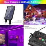 Nazuwke 33FT Solar Rope Lights Outdoor Waterproof, 18 Colors Changing Fairy String Light USB & Solar Powered with Remote, 100 LEDs Multicolor Trampoline Light Rope Lighting for Outside Christmas Party