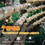 Super-Long 2-Pack Each 85FT Solar String Lights Outdoor, 480 LED Extra-Bright Solar Christmas Lights Outdoor, Waterproof Green Wire 8 Modes Solar Lights for Outside Garden Decorations (Warm White)