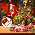 12 Pack Solar Christmas Candy Cane Lights, 8 Lighting Modes Christmas Solar Lights Outdoor with USB Memory Timer Function Solar Candy Cane Lights Outdoor Pathway for Garden Patio Yard Walkway Holiday
