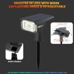 LEREKAM Solar Spotlights Outdoor,40 LEDs Color Changing RGB Landscape Path Lights,USB & Powered Multicoloured Spotlights,14 Colors Auto Cycling for Yard,Garden,2 Pack