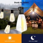 Bdrofn 100FT Solar String Lights Outdoor Waterproof, Solar Patio Lights with Remote Control & 30+2 Dimmable ST38 Edison Bulbs Shatterproof,Solar Powered String Lights for Outside Garden Backyard