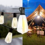 Bdrofn 100FT Solar String Lights Outdoor Waterproof, Solar Patio Lights with Remote Control & 30+2 Dimmable ST38 Edison Bulbs Shatterproof,Solar Powered String Lights for Outside Garden Backyard
