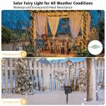 4 Pack Solar Fairy Lights 131.2Ft 400 LED, Outdoor Twinkle Lights with 8 Modes, Waterproof Silver Wire String Lights for Garden Patio Party Weding Decorations (Warm White)