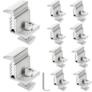 10 Pack Adjustable Solar Panel End Clamps