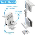 10 Pack Adjustable Solar Panel End Clamps