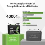 OKMO 12V 100Ah LiFePO4 Lithium Battery for Solar
