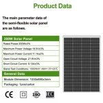 200W Flexible Monocrystalline Solar Panel for Off-Grid