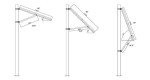 Adjustable Solar Panel Pole Mount Bracket for 2 Panels
