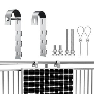 Balcony Solar Panel Mounting Brackets for Round Rails