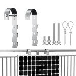 Balcony Solar Panel Mounting Brackets for Round Rails