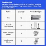 10-Pack Solar Panel Roof Mount Bracket Kit