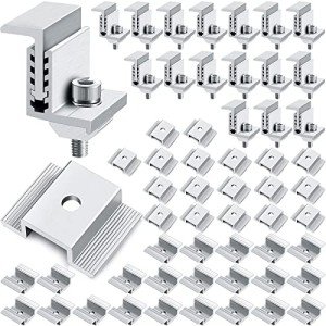 Adjustable Solar Panel Mid Clamps - 56 Pieces