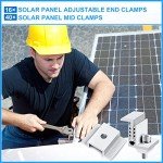 Adjustable Solar Panel Mid Clamps - 56 Pieces