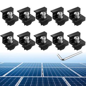 Anbte 10pcs Solar Panel End Clamp Mount Kit