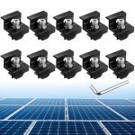 Anbte 10pcs Solar Panel End Clamp Mount Kit