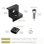 Anbte 10pcs Solar Panel End Clamp Mount Kit