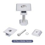 Aluminium Solar Panel Mid Clamps - 12 Pack