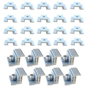 Adjustable Aluminum Solar Panel Clamps - 28 Pcs