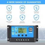 Anern 30A Solar Charge Controller with LCD Display