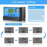 Anern 30A Solar Charge Controller with LCD Display