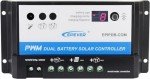 EVPEVER 20A Dual Battery Solar Charge Controller 12V/24V
