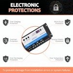 EVPEVER 20A Dual Battery Solar Charge Controller 12V/24V