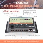 EVPEVER 20A Dual Battery Solar Charge Controller 12V/24V