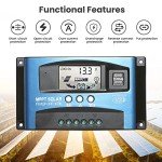 60A MPPT Solar Charge Controller with LCD Display
