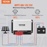 VEVOR 40A MPPT Solar Charge Controller with Bluetooth