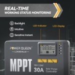 Power Queen 30A MPPT Solar Charge Controller with Bluetooth