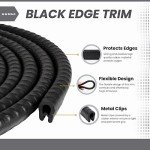 Black Edge Trim for 1/16 to 1/8 Inch, 10 Feet