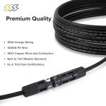 10ft UV Resistant Solar Extension Cable with Connectors