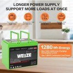 WEIZE 12V 100Ah Lithium Battery for Solar & RV
