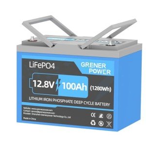 GrenerPower 12.8V 100Ah LiFePO4 Solar Battery