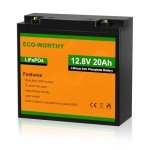 ECO-WORTHY 12V 20Ah LiFePO4 Rechargeable Battery