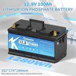 KEPWORTH 12.8V 100Ah LiFePO4 Rechargeable Battery