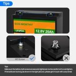 ECO-WORTHY 12V 20Ah LiFePO4 Rechargeable Battery