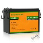 ECO-WORTHY 24V 100AH LiFePO4 Solar Battery