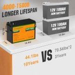 ECO-WORTHY 24V 100AH LiFePO4 Solar Battery