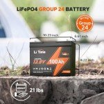 LiTime 12V 100Ah Lithium RV Battery - 2 Pack