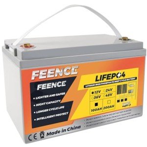 FEENCE 12V 100Ah LiFePO4 Solar Battery