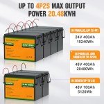 ECO-WORTHY 24V 100AH LiFePO4 Solar Battery