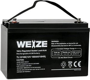 WEIZE 12V 100Ah Deep Cycle Battery for Solar Use